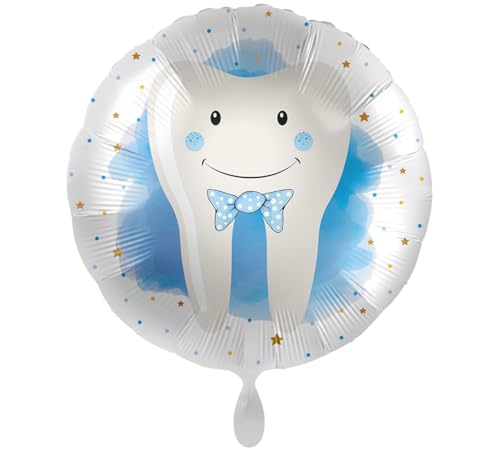 Folienballon niedlicher Zahn Zahnfee Geschenk Junge Kinder beim Zahnwechsel Zahnarztbesuch Milchzahn, Made in EU von Libetui
