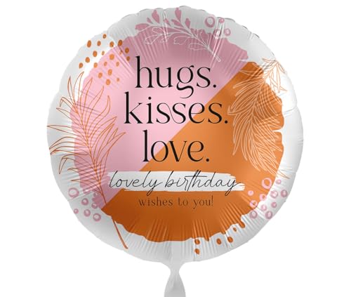 Folienballon zum Geburtstag 'hugs kisses love' lovely birthday Ballon Geburtstag Mädchen Frauen Geschenk Luftballon Rose Orange Made in EU Folienballon zum Geburtstag 'hugs kisses love' lovely birthday Ballon Geburtstag Mädchen Frauen Geschenk Luftballon Rose Orange Made in EU von Libetui