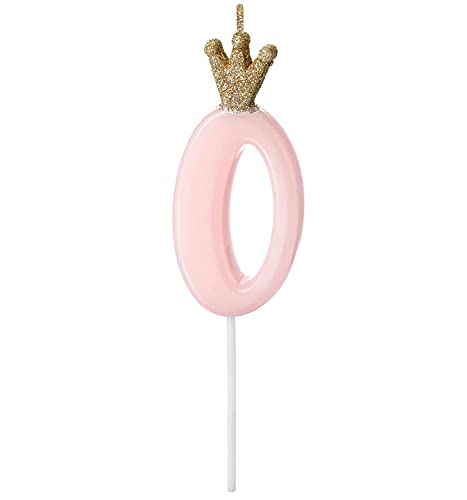 Geburtstagskerze 0 Zahlenkerze 0 Glitzer Kerze Zahl 0 Geburtstag Mädchen Frauen Geburtstag Deko für Torte Kuchen Topper Dekoration Geburtstag Feier Zahl 0 Rosa Gold 9,5cm von Libetui