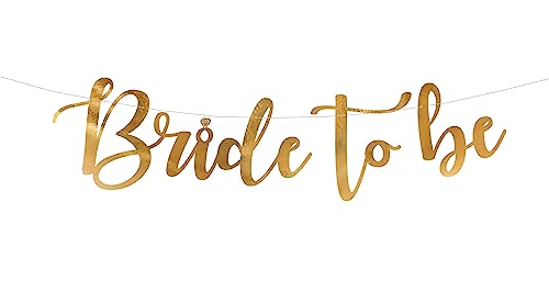 Girlande BRIDE TO BE Gold Banner für JGA Party Deko Anhänger für Hochzeit Verlobung Braut und Bräutigam, 80 x 19cm Girlande BRIDE TO BE Gold Banner für JGA Party Deko Anhänger für Hochzeit Verlobung Braut und Bräutigam, 80 x 19cm von Libetui