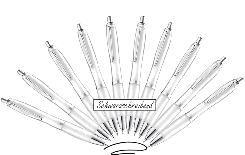 Libetui 10 ergonomische Kugelschreiber rutschfeste Griffzone Großraumine Gehäuse Weiß schwarze Tinte weiße Druckkugelschreiber Schwarzschreibend von Libetui