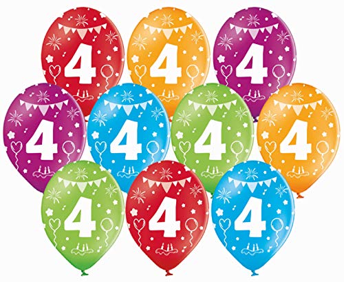 Libetui 10er Luftballons 4 Geburtstag pastell Ballons 4 Made in EU Deko bunte Luftballons 4. Geburtstag Kindergeburtstag Deko Ballon 4 von Libetui