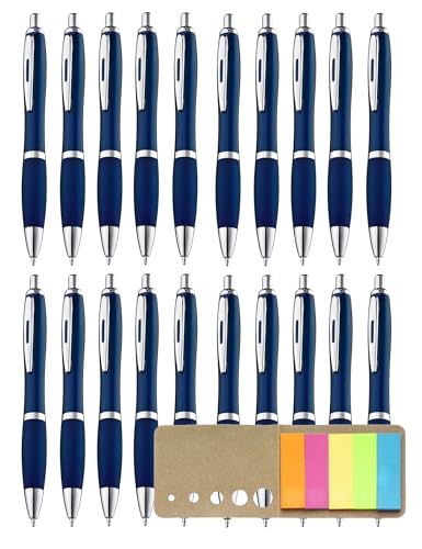 Libetui 20 Stück ergonomische Kugelschreiber Blau blauschreibend rutschfeste Griffzone Großraumine Blau Kuli Haushalt Büro Praxis Schule Gehäuse Dunkelblau von Libetui