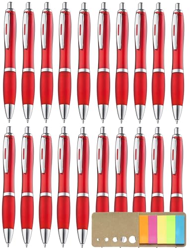 Libetui 20 ergonomische Kugelschreiber Rot rutschfeste Griffzone Großraumine Blau Kuli blauschreibend Rote Kulischreiber blaue Tinte von Libetui
