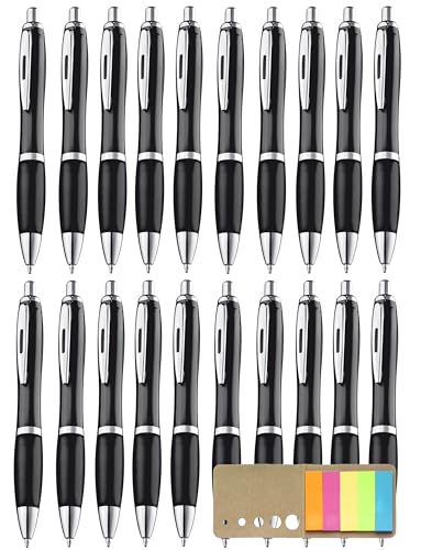 Libetui 20 ergonomische Kugelschreiber blauschreibend rutschfeste Griffzone Kuli Großraumine Kulis Schwarz für Büro Schule Zuhause von Libetui