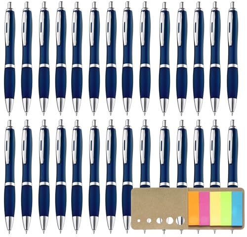 Libetui 50er Pack ergonomische Kugelschreiber Blau blauschreibend rutschfeste Griffzone Großraumine Blau Kuli Haushalt Büro Praxis Schule Gehäuse Dunkelblau Navy von Libetui