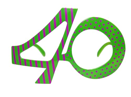 Libetui Partybrille 40. Geburtstag 40 Jahre Kostümbrille Geburtstagsparty Spaßbrille 40 Geburtstagsgeschenk Damen Herren 40er Fotoshooting Brille Grün Libetui Partybrille 40. Geburtstag 40 Jahre Kostümbrille Geburtstagsparty Spaßbrille 40 Geburtstagsgeschenk Damen Herren 40er Fotoshooting Brille Grün von Libetui