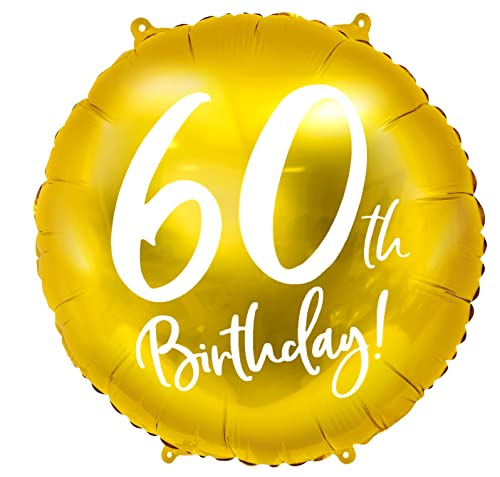 Luftballon 60. Geburtstag Gold Folienballon 60 Geburtstag Ballon 60 Frauen Männer 60th Birthday, 45cm, hochwertig, Helium geeignet von Libetui