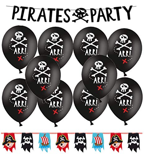 Deko Set Piraten Kindergeburtstag Piratenparty Geburtstag Kinder Partykette Luftballons Piraten Party von Libetui