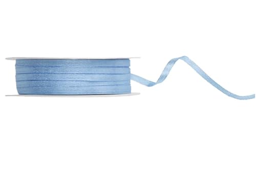 Satinband Schleifenband Satin Band Geschenkband Dekoband Stuhlband Hochzeit Stuhlschärpe Tischdeko Eröffnung Weihnachtsdeko Partydeko Band Schleife (Nebelblau, 3MM x 50M) von Libetui