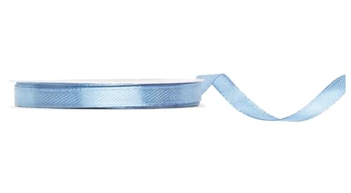 Satinband Schleifenband Satin Band Geschenkband Dekoband Stuhlband Hochzeit Stuhlschärpe Tischdeko Eröffnung Weihnachtsdeko Partydeko Band Schleife (Nebelblau, 6MM x 25M) von Libetui