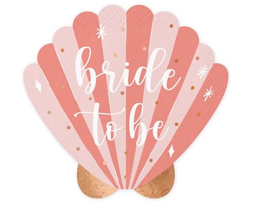Servietten BRIDE TO BE Partyservietten Muscheln für JGA Party Tischdeko Junggesellinnenabschied Hochzeit Verlobung, Servietten Rosa Pink 33 x 33cm Servietten BRIDE TO BE Partyservietten Muscheln für JGA Party Tischdeko Junggesellinnenabschied Hochzeit Verlobung, Servietten Rosa Pink 33 x 33cm von Libetui