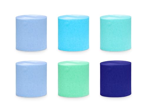 Set 6 Kreppbänder Rolle 10 Meter Breite 5cm Krepppapier Blau-Grün-Mix Papier Krepp-Band Deko Party Hochzeit Feier Geburtstag DIY Luftschlangen Crepe Streamer Set 6 Kreppbänder Rolle 10 Meter Breite 5cm Krepppapier Blau-Grün-Mix Papier Krepp-Band Deko Party Hochzeit Feier Geburtstag DIY Luftschlangen Crepe Streamer von Libetui