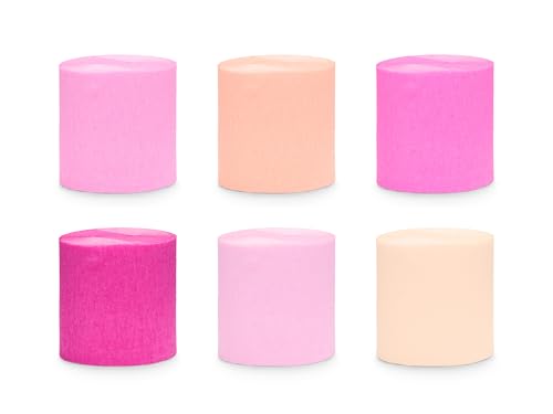 Set 6 Rollen Kreppbänder Kreppband Rolle 10 Meter Breite 5cm Krepppapier Deko Party Hochzeit Feier Geburtstag DIY Luftschlangen Pink Pfirsich Mix Set 6 Rollen Kreppbänder Kreppband Rolle 10 Meter Breite 5cm Krepppapier Deko Party Hochzeit Feier Geburtstag DIY Luftschlangen Pink Pfirsich Mix von Libetui