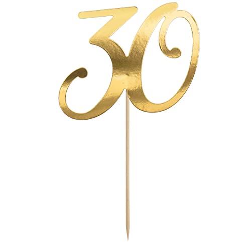 Cake Topper 30 Geburtstag Tortenstecker 30 Made in EU Cake Topper 30 Geburtstag Kuchenaufsatz 30 Deko Kuchen Geburtstagstorte Kuchendeko 30. Geburtstag 30 Gold von Libetui