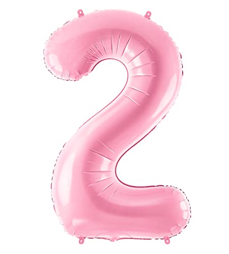 XXL Folienballon 2 Rosa Ballon 2. Geburtstag Folienballon Zahl 2 Geburtstag Mädchen Luftballon 2. Geburtstag Mädchen Jubiläum 2 Jahre Ballon Nummer 2 Pink von Libetui