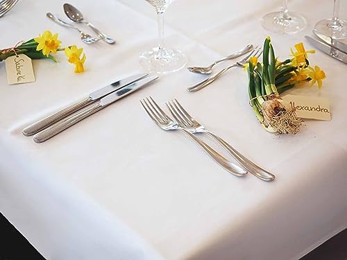 Tischdecke Jatta mit Fleckschutz, Lotus-Effekt | bügelfrei & pflegeleicht | weiß | schmutzabweisend | Tischtuch Esstisch (130x250) von Libusch