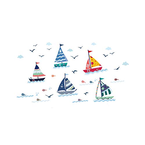 Lichi DIY Kinder Segelboote Wandtattoo Aufkleber für Kinderzimmer Zimmer Dekor Lichi DIY Kinder Segelboote Wandtattoo Aufkleber für Kinderzimmer Zimmer Dekor von Lichi
