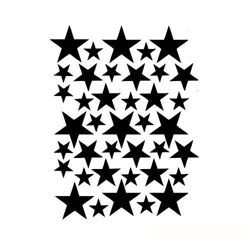 Lichi DIY Sterne Wandaufkleber für Kinderzimmer Dekor – Schwarz 39 Stück Sterne von Lichi