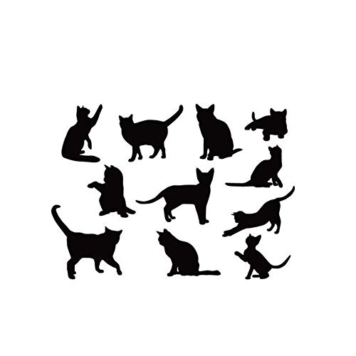 Lichi Wandsticker für Kinderzimmer, Motiv kleine Katzen, Schwarz von Lichi