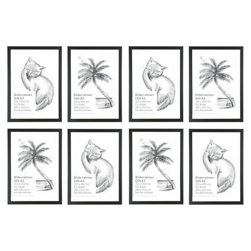 Licht-Erlebnisse Bilderrahmen DIN A3 8er Set Schwarz 45 x 32,5 cm Holz Kunststoff bruchsicher Fotorahmen Hochformat und Querformat Licht-Erlebnisse Bilderrahmen DIN A3 8er Set Schwarz 45 x 32,5 cm Holz Kunststoff bruchsicher Fotorahmen Hochformat und Querformat von Licht-Erlebnisse