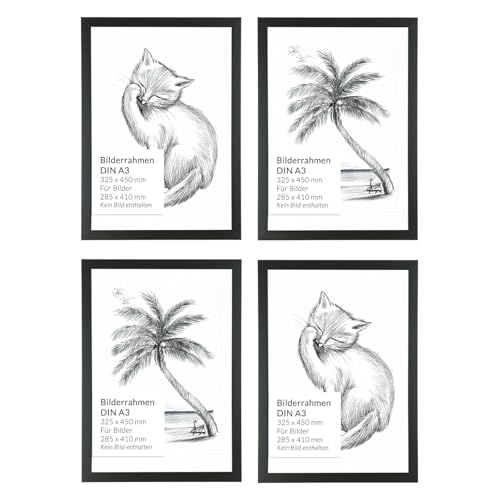 Licht-Erlebnisse Bilderrahmen Schwarz Set 4 Stück DIN A3 Rahmen Holz Kunststoff bruchsicher 32,5 x 45 cm eckig Fotorahmen für Zertifikate Urkunden Bilder Licht-Erlebnisse Bilderrahmen Schwarz Set 4 Stück DIN A3 Rahmen Holz Kunststoff bruchsicher 32,5 x 45 cm eckig Fotorahmen für Zertifikate Urkunden Bilder von Licht-Erlebnisse
