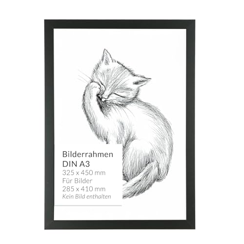 Licht-Erlebnisse Schwarzer Bilderrahmen A3 Holz Kunststoff 45x32,5 cm bruchsicher Wand Holzrahmen für Fotos Poster Bilder Rahmen Licht-Erlebnisse Schwarzer Bilderrahmen A3 Holz Kunststoff 45x32,5 cm bruchsicher Wand Holzrahmen für Fotos Poster Bilder Rahmen von Licht-Erlebnisse