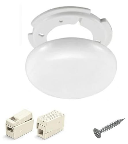 Kabelabdeckung Decke m. Montageset Abdeckung Lampenanschluss Decke Aufputz Baldachin Verteilerdose Decke Blinddose Deckenverteilerdose ultraflach Ø 10cm, Höhe 1,5 cm (1x 100mm +Schraubenset & Klemmen) von Lichthandel Hoch