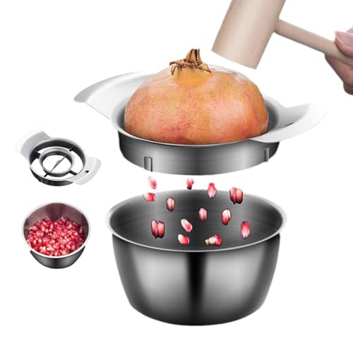 Granatapfel-Werkzeugset, Edelstahl-Deseeder mit Schüssel und Hammer, Rutsch-Samenentferner für die Heimküche Granatapfel-Werkzeugset, Edelstahl-Deseeder mit Schüssel und Hammer, Rutsch-Samenentferner für die Heimküche von Licsaliwe