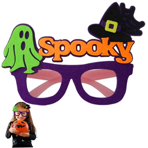 Halloween-Sonnenbrille fluoreszierender Geister-Hexenhut-Brillenrahmen mit leuchtendem Bein Halloween-Partygeschenke für Cosplay und Foto-Requisiten Lila von Licsaliwe