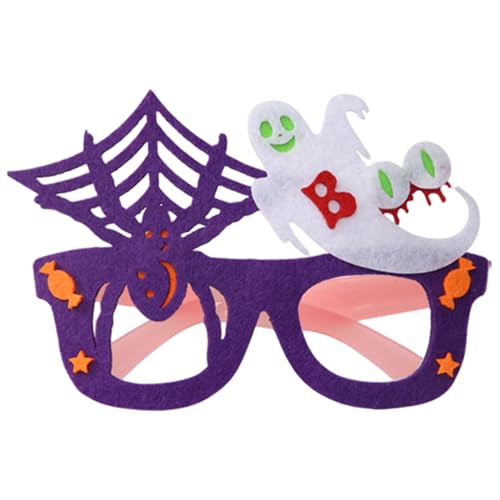 Halloween-Sonnenbrille fluoreszierendes Brillengestell mit Geister-Spinnennetz und leuchtendem Bein Halloween-Partygeschenke für Cosplay und Foto-Requisiten Lila von Licsaliwe