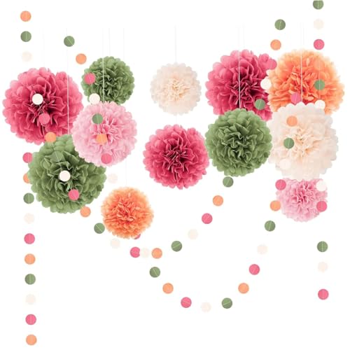 Hochzeitsfeier Dekorationen, 15 Prozent Rosa, Salbei Grün, Elfenbeingewebepapier Pom Pom, Engagement Baby/Brautdusche Jubiläum Valentinstagspapier Hintergrund Dekor Hochzeitsfeier Dekorationen, 15 Prozent Rosa, Salbei Grün, Elfenbeingewebepapier Pom Pom, Engagement Baby/Brautdusche Jubiläum Valentinstagspapier Hintergrund Dekor von Licsaliwe