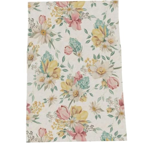 Kirschntisch Läufer, Aquarellblumntischabdeckung, Rechteck Essläufer für Küchenübtisch im Innenbereich Outdoor Party Dekor/ 13x72 Zoll von Licsaliwe