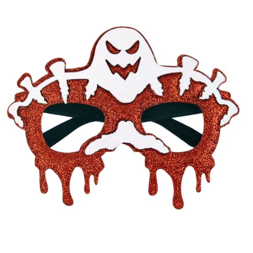 Licsaliwe Halloween-Brille glitzernde Geister-Brillenfassung mit flexiblem Bügel Halloween-Party-Geschenke für Cosplay und Foto-Requisiten Rot von Licsaliwe