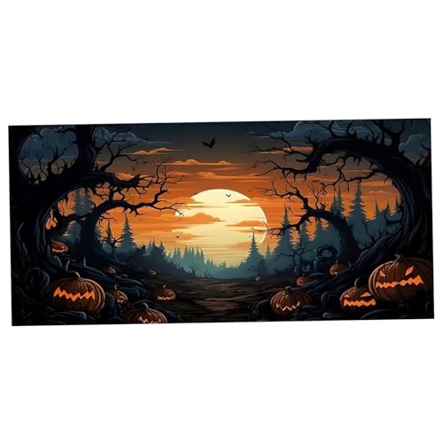 Licsaliwe Halloween Garage Door Banner, Fledermaus -Kürbis -Hintergrund -Türabdeckung, Halloween Garage Wanddekorationen für Urlaub im Freien/8x7ft von Licsaliwe