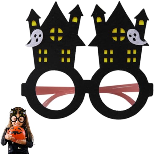 Licsaliwe Halloween-Sonnenbrille fluoreszierende Geister-Spukhaus-Brillenfassung mit leuchtendem Bügel Halloween-Partygeschenke für Cosplay und Foto-Requisiten Schwarz von Licsaliwe