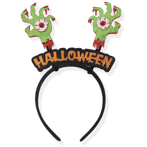 Licsaliwe Halloween-Stirnband Glitzer-Augapfel-Hand-Haarschleife elastisches Halloween-Haar-Accessoire für Cosplay und Foto-Requisite von Licsaliwe