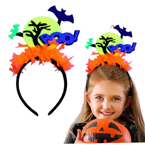 Licsaliwe Halloween-Stirnband Haarschleife mit fluoreszierendem Mond und totem Baum elastisches Halloween-Haar-Accessoire für Cosplay und Foto-Requisite von Licsaliwe