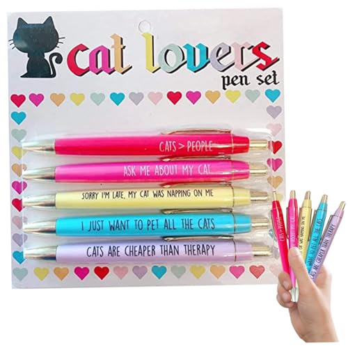Licsaliwe Katzenstifte für Katzenliebhaber, 5pca Kitty Themed Paw Kugelschreiber mit lustiger Ausdruck, japanisches stationäres Notebook -Tagebuch für Büroangestellte Frauenzubehör Licsaliwe Katzenstifte für Katzenliebhaber, 5pca Kitty Themed Paw Kugelschreiber mit lustiger Ausdruck, japanisches stationäres Notebook -Tagebuch für Büroangestellte Frauenzubehör von Licsaliwe