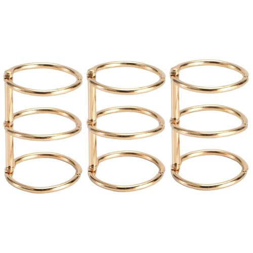 Metallbindungsringe 3PCs, goldene 3-Ring-Bindungsringe für Karteikarten, Lose Leaf Paper Book Ringersatz/ 1, 6 Zoll von Licsaliwe