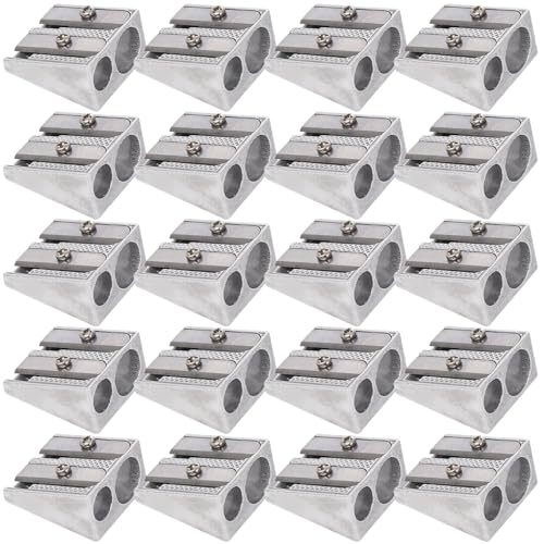 Metallstiftschärfer, 20pcs Handbuch Doppellochstiftschärfer, 2-Loch-Spitzer für Schulen, Büros, Häuser Eyeliner Make-up Metallstiftschärfer, 20pcs Handbuch Doppellochstiftschärfer, 2-Loch-Spitzer für Schulen, Büros, Häuser Eyeliner Make-up von Licsaliwe