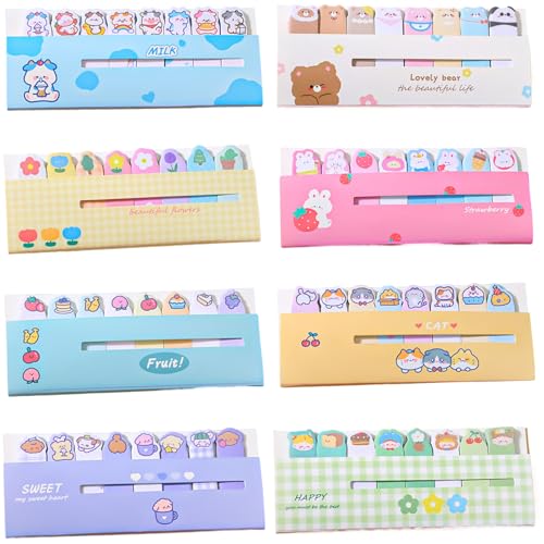 Mini Sticky Notes, 8pcs Kawaii Sticky Notes Index Tabs, 8 Stile beschreibbare Notizflags, 120 Blätter wiederverwendbarer lustiger Lesezeichen für Büroschulenzubehör Mini Sticky Notes, 8pcs Kawaii Sticky Notes Index Tabs, 8 Stile beschreibbare Notizflags, 120 Blätter wiederverwendbarer lustiger Lesezeichen für Büroschulenzubehör von Licsaliwe