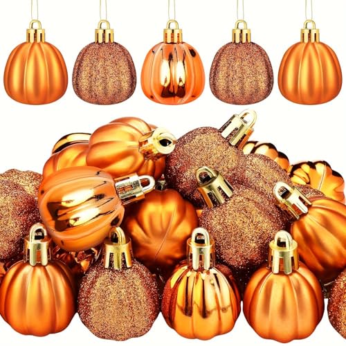 Herbstdeko Kürbis Deko Hängend, 12 Stück Herbst Deko Kürbis zum Aufhängen, Herbstdeko Innen Kürbisse für Fenster Herbst Dekoration, Halloweendeko (12er) von Lidary