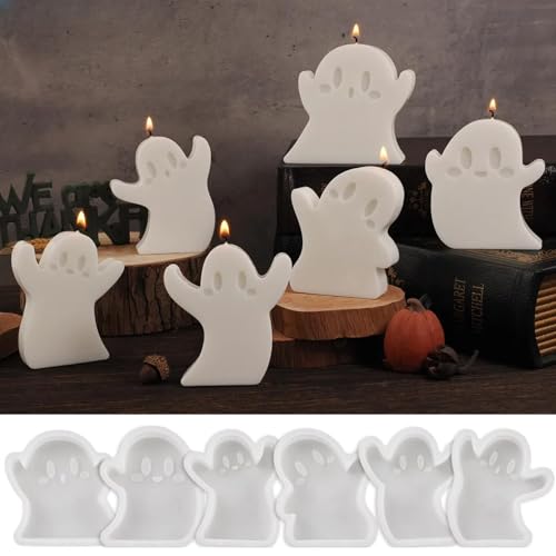 Silikonformen Gießformen Geist, Silikonform Halloween Geist Kerzenformen zum Gießen, Gießformen Silikon Kerzenhalter für DIY Halloween Deko, Geister Kerzen (6er) von Lidary
