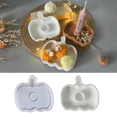 Silikonformen Gießformen Herbst | Silikonform Kürbis Deko Gießformen Silikon Kerzenhalter, Halloween Kürbis Silikonform Gießform Kerzenhalter, Gipsformen zum Gießen für Herbstdeko Halloweendeko (A) von Lidary
