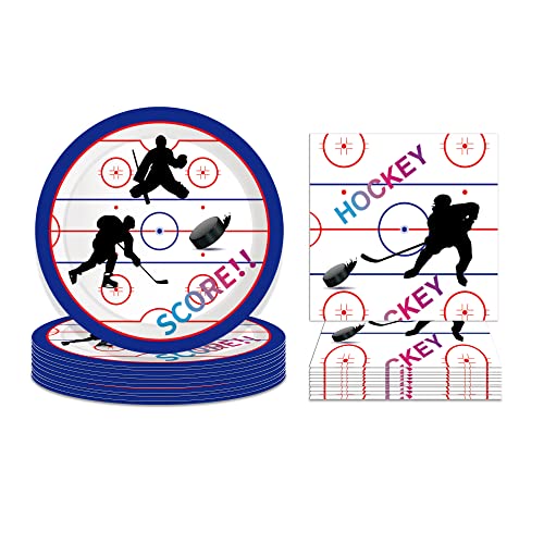 Hockey Party Pappteller und Servietten für 24 Gäste – 64-teiliges Sport-Geburtstagsdekorationsset enthält Einweg-Dessertteller und Servietten für Eishockey-Mottoparty Hockey Party Pappteller und Servietten für 24 Gäste – 64-teiliges Sport-Geburtstagsdekorationsset enthält Einweg-Dessertteller und Servietten für Eishockey-Mottoparty von Lide Road
