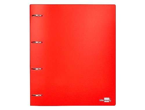 Liderpapel, Mappe mit 4 Ringen, 40 mm, Ordner mit Kreditkartenhalter, Polypropylen, Format A4, Einband zum Personalisieren, lichtrot. Liderpapel, Mappe mit 4 Ringen, 40 mm, Ordner mit Kreditkartenhalter, Polypropylen, Format A4, Einband zum Personalisieren, lichtrot. von Liderpapel
