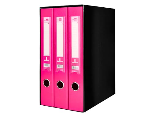 Liderpapel 3 Ringordner aus Folio, 2 Ringe, Hebelmechanik, 52 mm, Rosa von Liderpapel