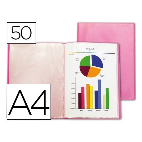 Liderpapel 52113 Dokumentenmappe, A4, 50 Hüllen, Magenta von Liderpapel