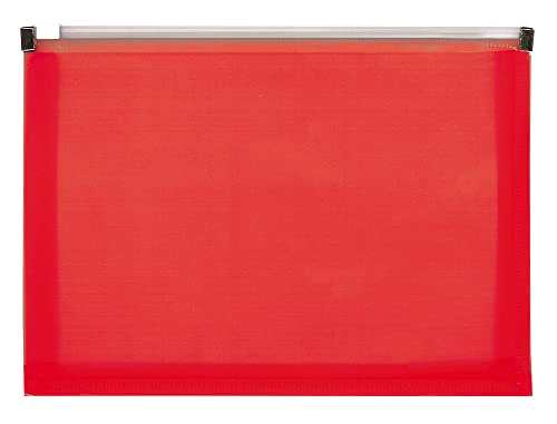 Liderpapel A3 Dokumentenmappe mit Reißverschluss, rot durchscheinend von Liderpapel